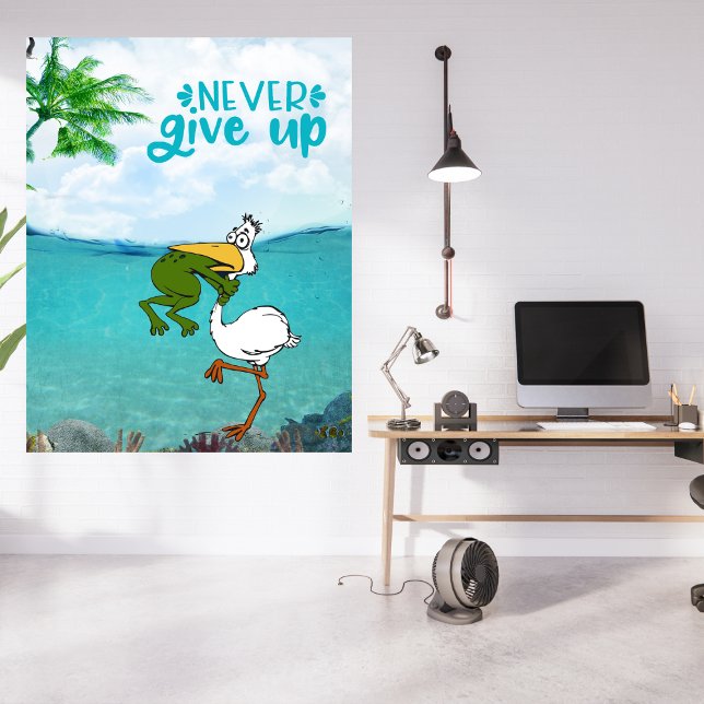 Never Give Up Frog Choking Bird Photo Print (Creator Uploaded)