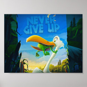 never give up frog gift poster