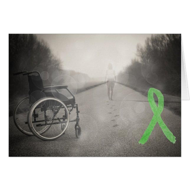 "Never Give Up" Getting out of Wheelchair Card (Front Horizontal)