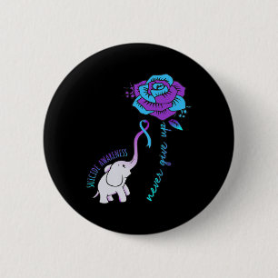 Never Give Up Happy Suicide Awareness Support Grap 2 Inch Round Button
