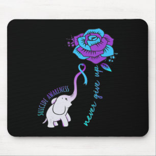 Never Give Up Happy Suicide Awareness Support Grap Mouse Pad