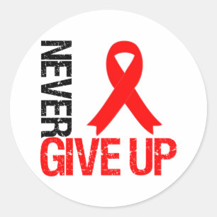 Never Give Up - Heart Disease Awareness Classic Round Sticker