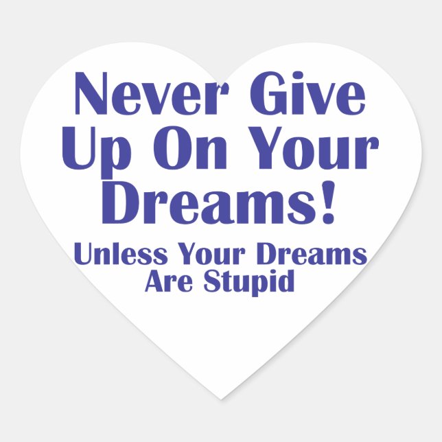 Never Give Up Heart Sticker (Front)