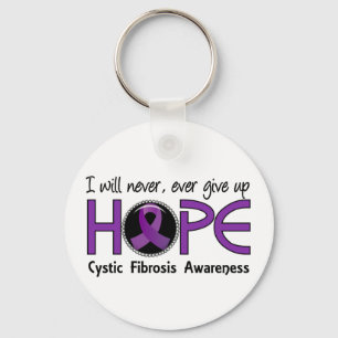 Never Give Up Hope 5 Cystic Fibrosis Keychain