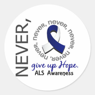 Never Give Up Hope ALS Classic Round Sticker