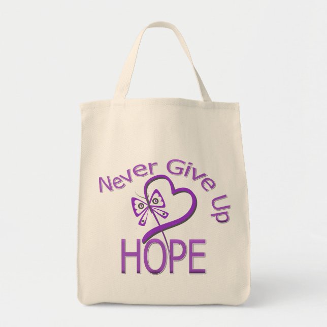 Never Give Up Hope Domestic Violence Tote Bag (Front)