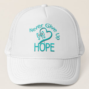 Never Give Up Hope Ovarian Cancer Trucker Hat