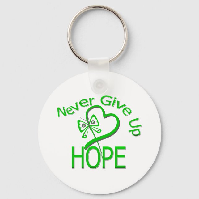 Never Give Up Hope Traumatic Brain Injury Keychain (Front)