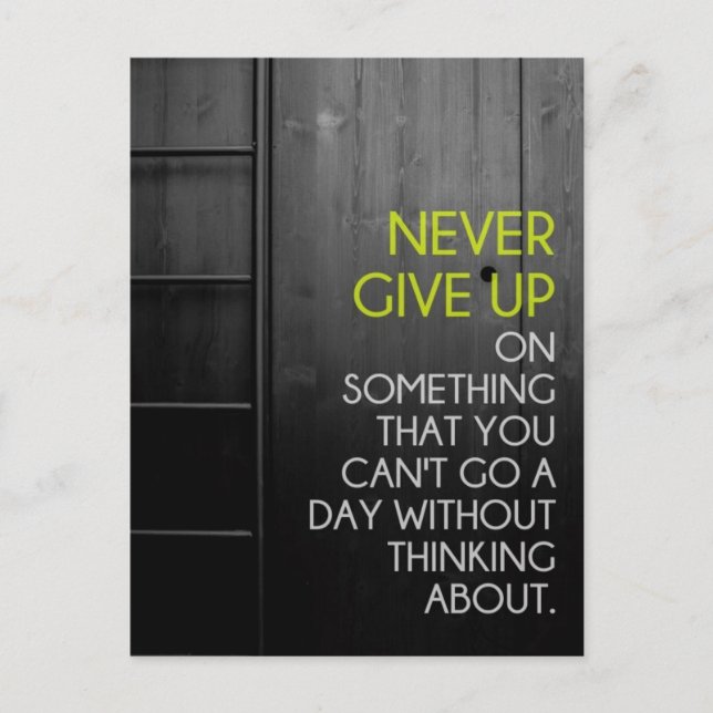 Never Give Up Inspirational Postcard (Front)