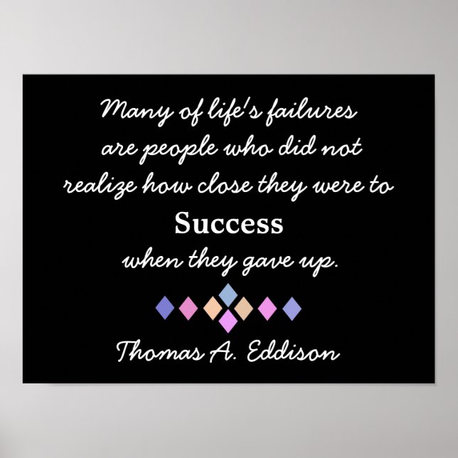 Never give  up - Inspirational quote - poster (Front)