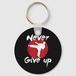 Never Give Up Karate Keychain