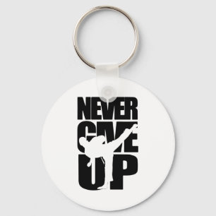 Never Give Up Karate T Shirt Keychain