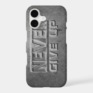 "Never Give Up" Metal Text