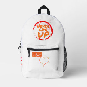 Never Give Up Motivational Backpack