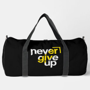 Never Give Up Motivational Distressed Typography Duffle Bag