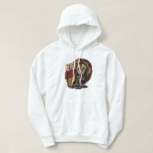 Never Give Up Motivational Mouse Vs Lion Illustrat Hoodie