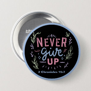 Never Give Up Motivational Pelican and Frog 3 Inch Round Button
