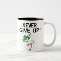 Never Give Up Motivational Pelican and Frog
