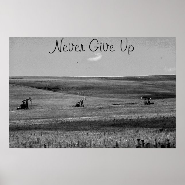 Never Give Up motivational poster (Front)