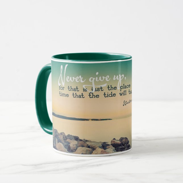 Never Give Up Mug (Front Left)