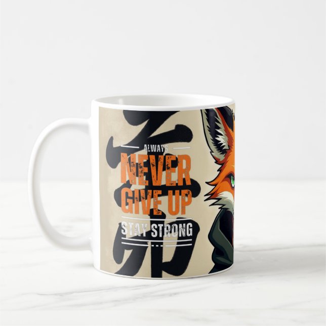 Never Give Up Mug – “I Run on Caffeine and Confide (Left)