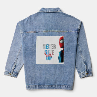 "Never Give Up" Original Denim Jacket