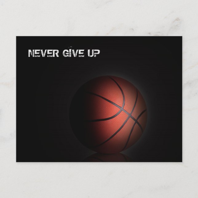 "NEVER GIVE UP" POSTCARD (Front)