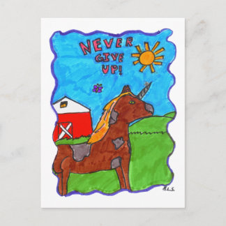 Never Give Up Postcard