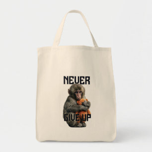 Never Give Up - Resilient Baby Monkey with Teddy B Tote Bag