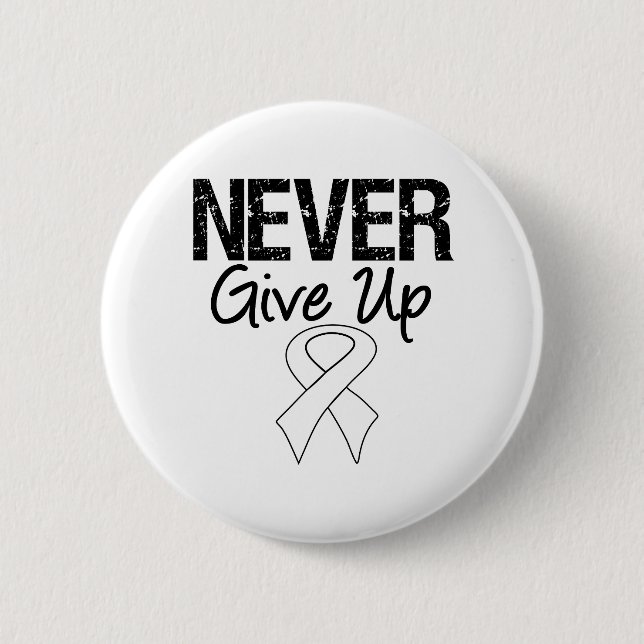 Never Give Up Ribbon (Lung Cancer) 2 Inch Round Button (Front)