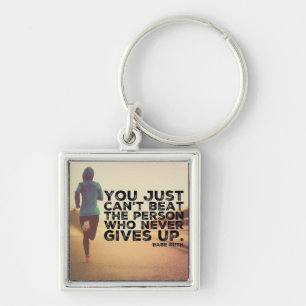 Never Give Up - Running Workout Inspirational Keychain