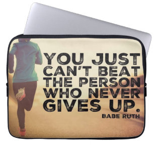 Never Give Up - Running Workout Inspirational Laptop Sleeve