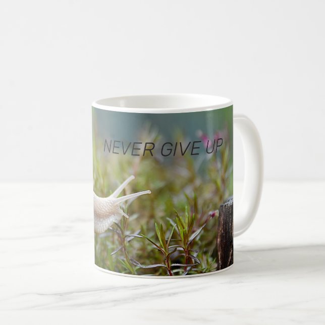 NEVER GIVE UP - snail edition Coffee Mug (Front Right)