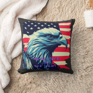 Never Give Up The Fight America Eagle USA Art Throw Pillow