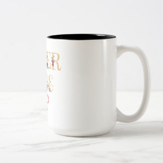 Never give up Two-Tone coffee mug
