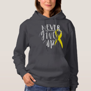 NEVER GIVE UP Women's Basic Hooded Sweatshirt