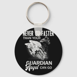 Never Go Faster Than Your Guardian Angel Keychain