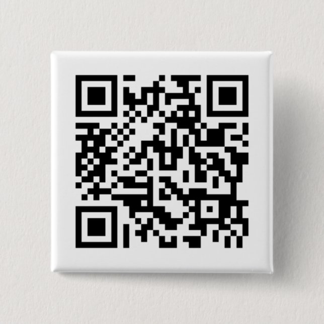 'Never Gonna Give You Up' Rick Roll QR Code Button (Front)