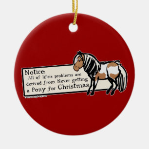 Never Got A Pony Ceramic Ornament