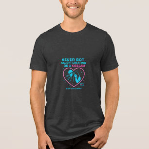 Never Got Caught Cheating on a KissCam Neon Art Tri-Blend Shirt