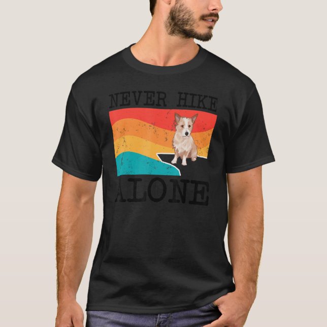 Never Hike Alone Portuguese Podengo Pequeno Graphi T-Shirt (Front)