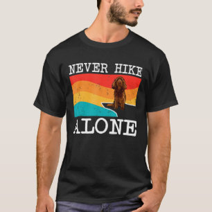 Never Hike Alone Sussex Spaniel Graphic Hiking T-Shirt