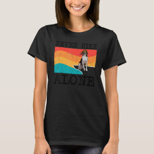 Never Hike Alone Treeing Walker Coonhound Graphic  T-Shirt