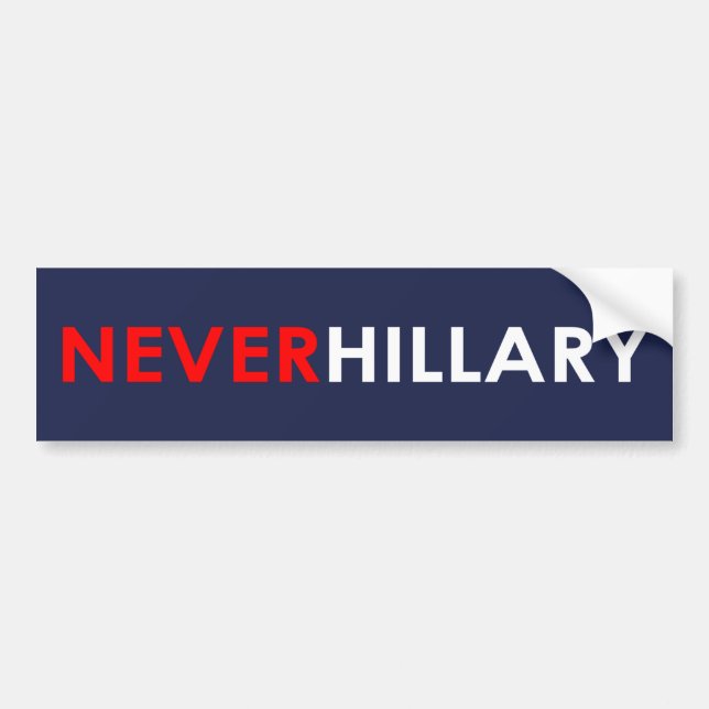 Never Hillary Bumper Sticker (Blue) (Front)