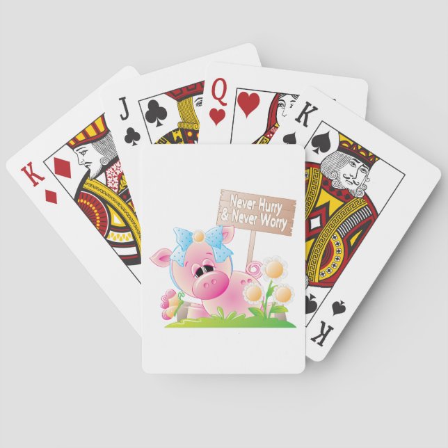 Never Hurry And Never Worry Playing Cards (Back)