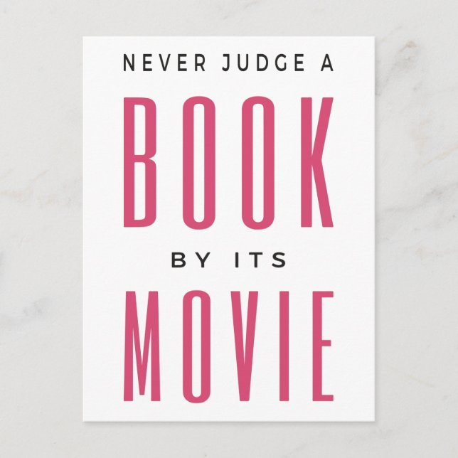 Never Judge A Book By It's Movie I Postcard (Front)