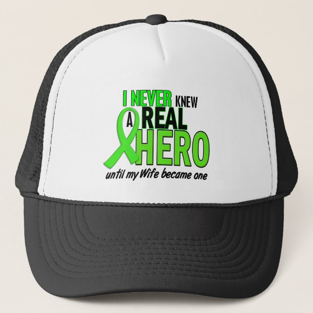 Never Knew A Hero 2 LIME GREEN (Wife) Trucker Hat (Front)