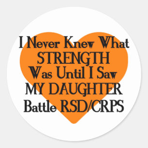 Never Knew Strength/Heart/Daughter...RSD/CRPS Classic Round Sticker