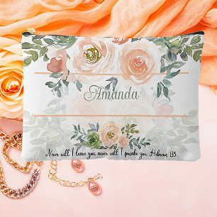 Never leave you floral personalized accessory pouch