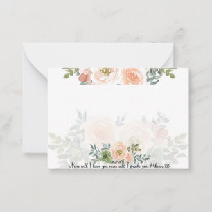 Never leave you Pink watercolor flora Christian  Card